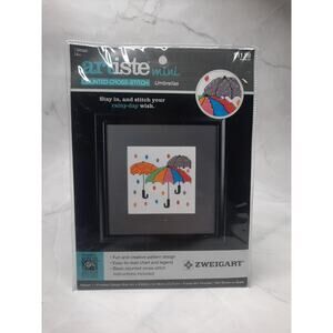 Zweigart Artiste Mini Counted Cross Stitch Kit Umbrellas 1389360